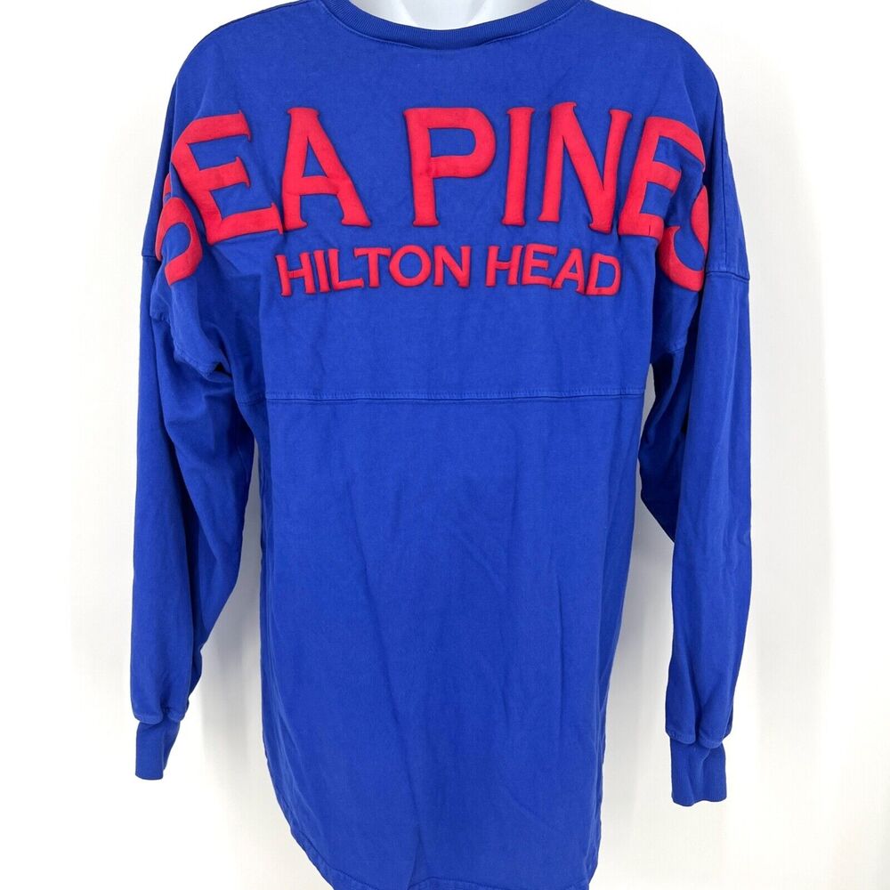 Spirit Jersey Sea Pines Hilton Head Large Print Blue Red Size XS